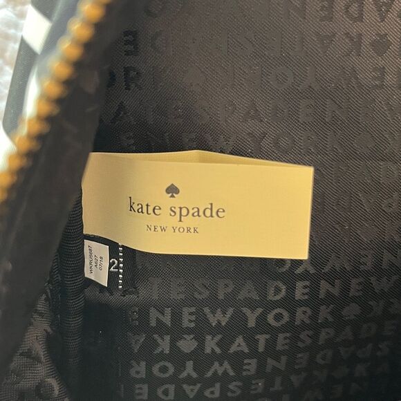 Kate Spade Wilson Road Mini Bradley French Stripe Nylon Backpack Black White New - Picture 9 of 9